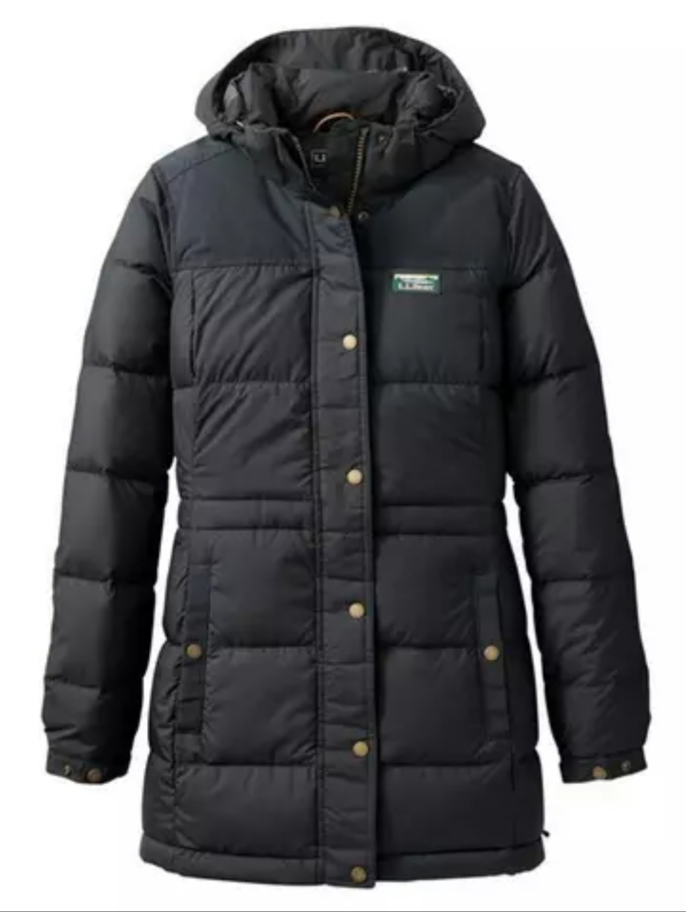 L.L. Bean Down Puffer Jacket Womens 3X Plus Black Winter Coat Warm Outdoor